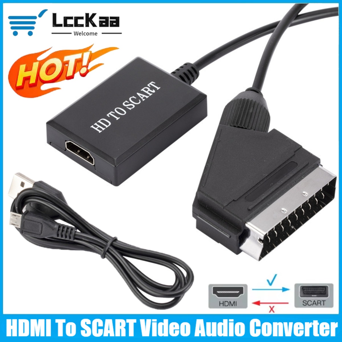 Scart To Hdmi - LccKaa 1080P Adattatore da HDMI a